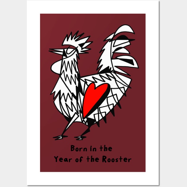 Born in the Year of the Rooster Wall Art by WorldofPollux